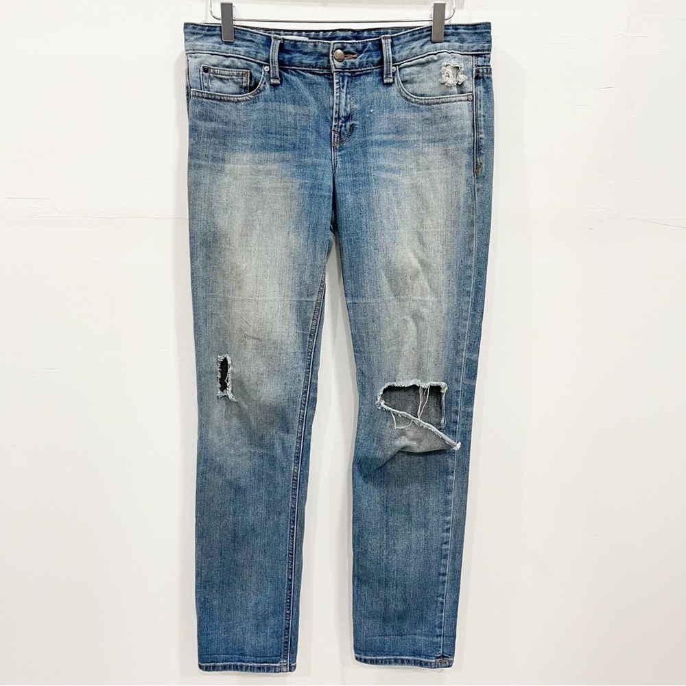 Gap Real Straight Distressed Light Wash Jeans Size 29 Regular Cotton